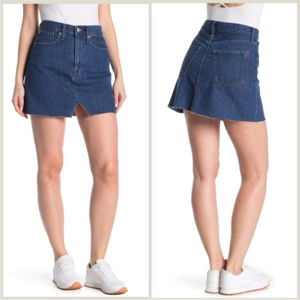 Madewell Rigid Denim A-Line Cutout Mini Skirt Sz. 25